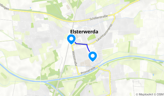 Kartenausschnitt Bahnhof Elsterwerda